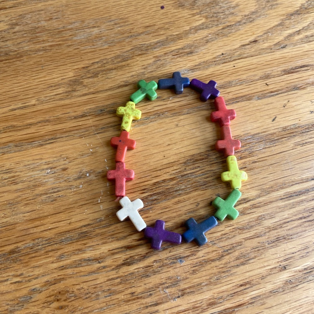 Rainbow Cross Bracelet